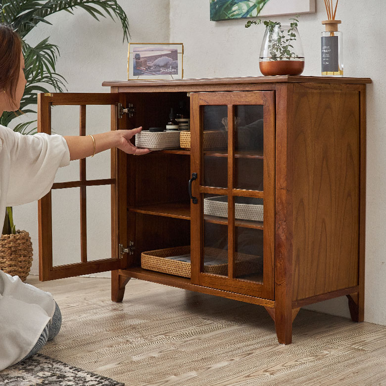 楽天市場】ティンバー キャビネット リビングチェスト チェスト 木製