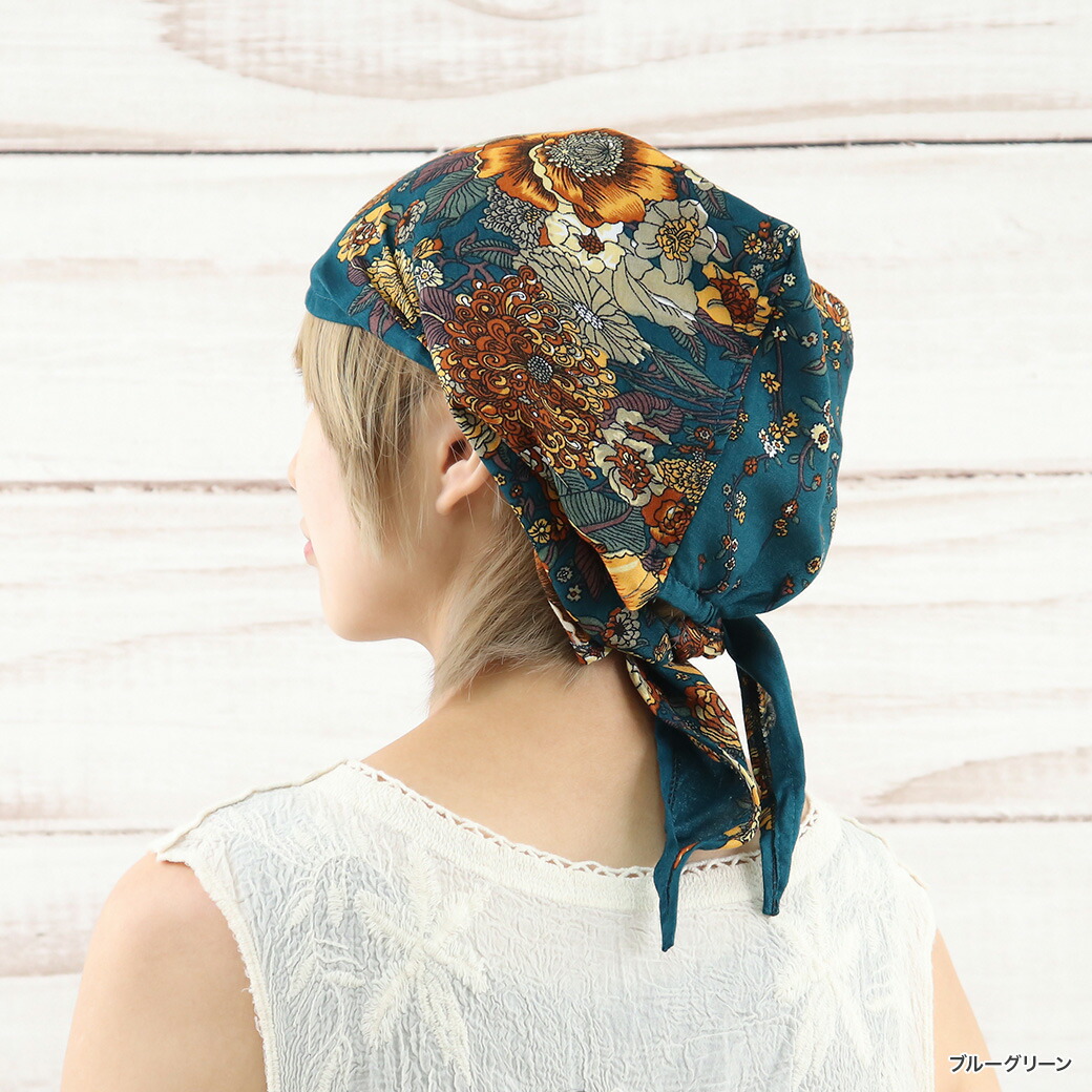 楽天市場】花柄 バンダナ フラワー ユニセックス バンダナ ゴム 三角巾