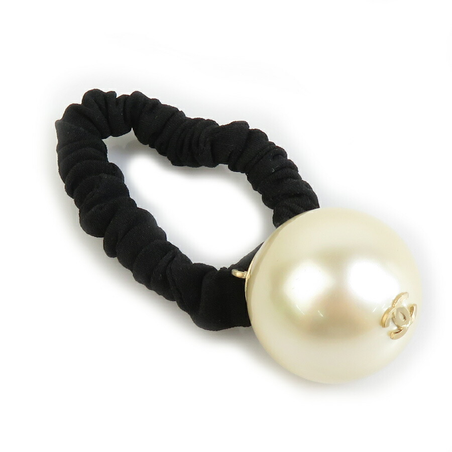 楽天市場】シャネル CHANEL ヘアゴム フェイクパール/ゴム パール
