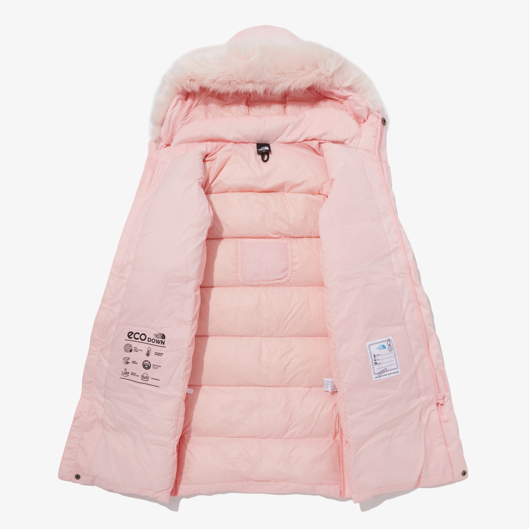 ベビーディオールのダウンコート 3way ピンク フード取り外し可