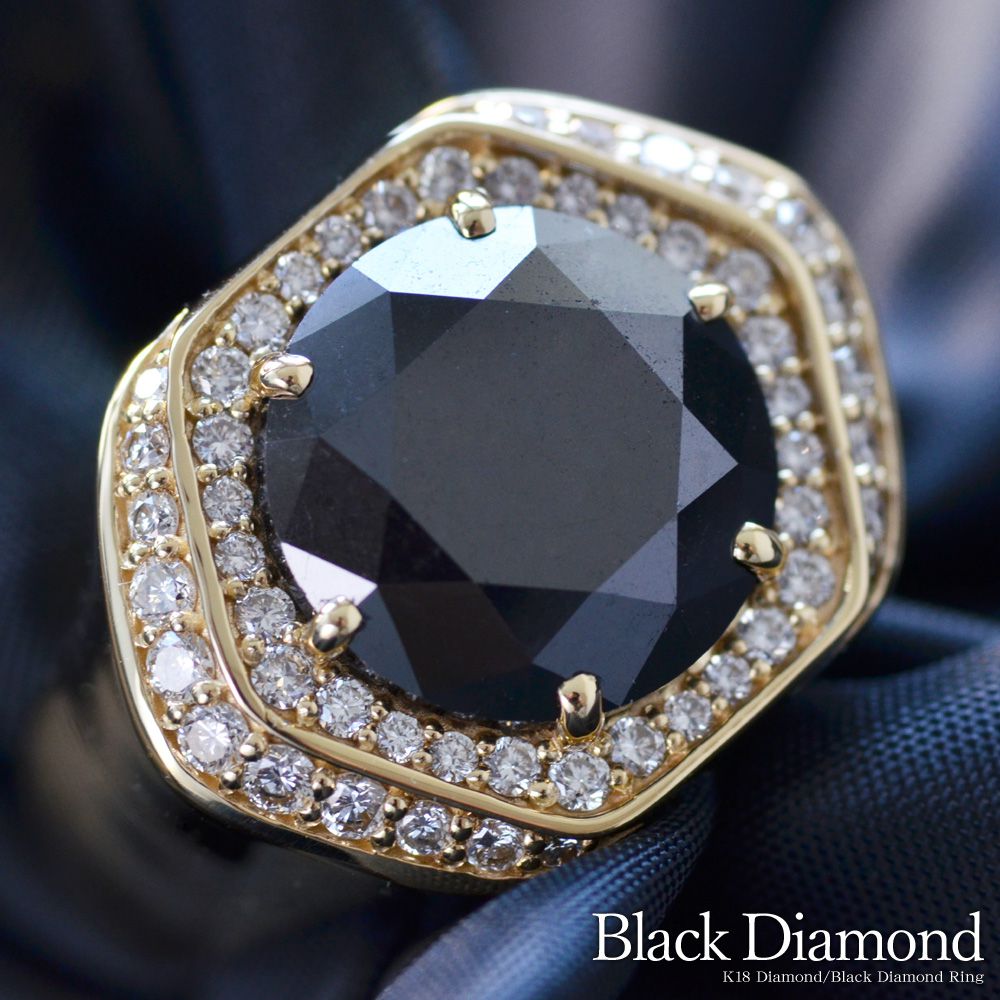 楽天市場】印台 メンズリング K18 18K 18金 ブラックダイヤモンド