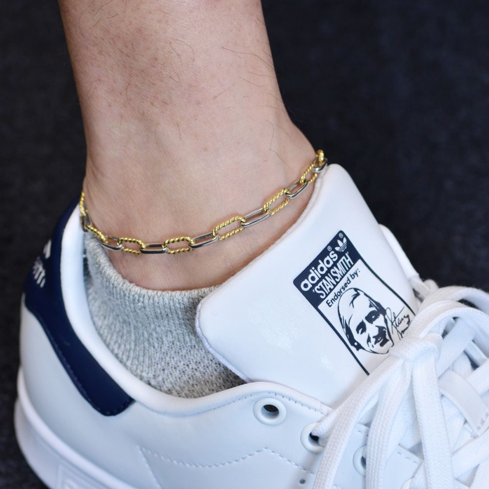 楽天市場】アンクレット メンズ K18 ゴールド プラチナ コンビ アズキ