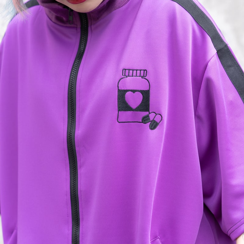 楽天市場】[半袖]輸血/薬瓶 ジャージジャケット パープル ジャージ
