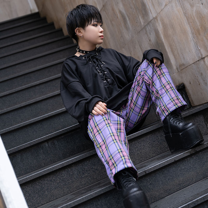 楽天市場】タータンチェックパジャマパンツ パンク ロック