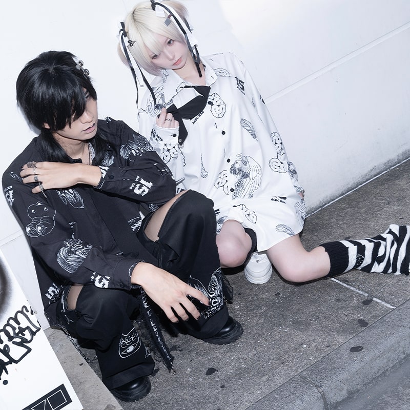 楽天市場】肋骨天使 シャツ 長袖 原宿 原宿系 ファッション ichigochan