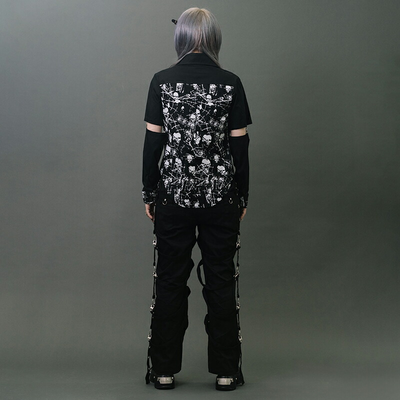 楽天市場】スカルシャツ 長袖 パンク ロック ファッション V系