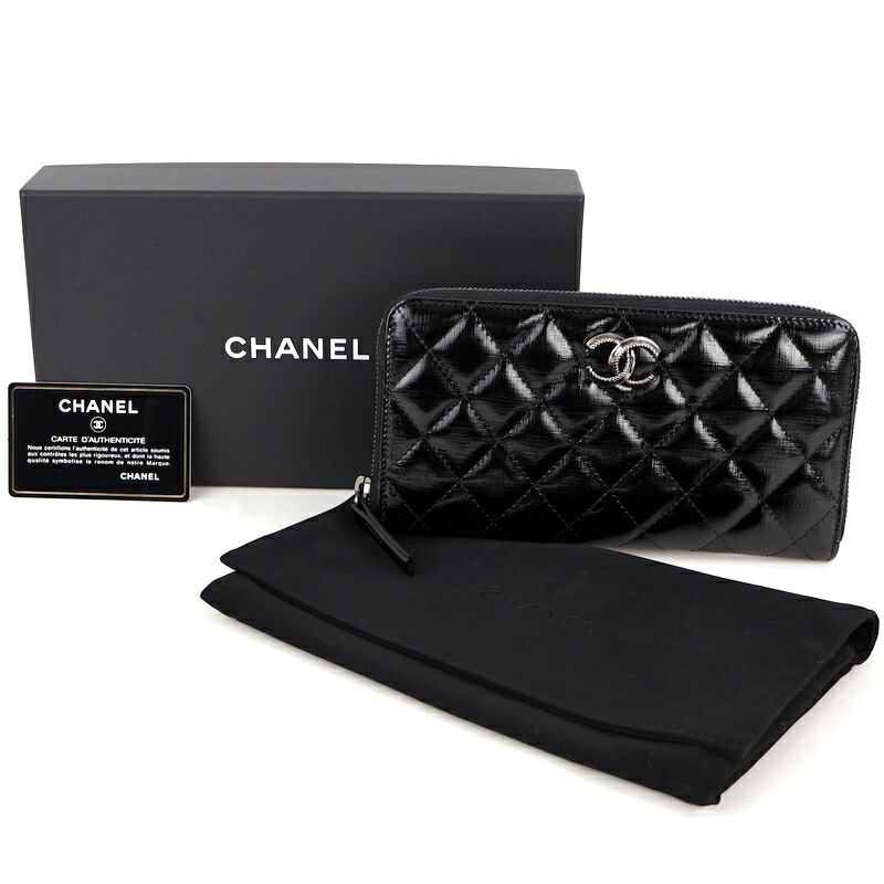 楽天市場】シャネル 長財布 マトラッセ ココマーク ブラック シルバー