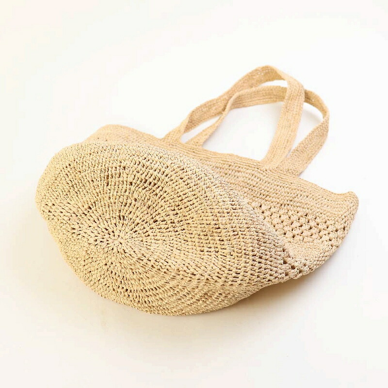 楽天市場】ラフィア バッグ かぎ編み ナチュラル 《Checker Azur