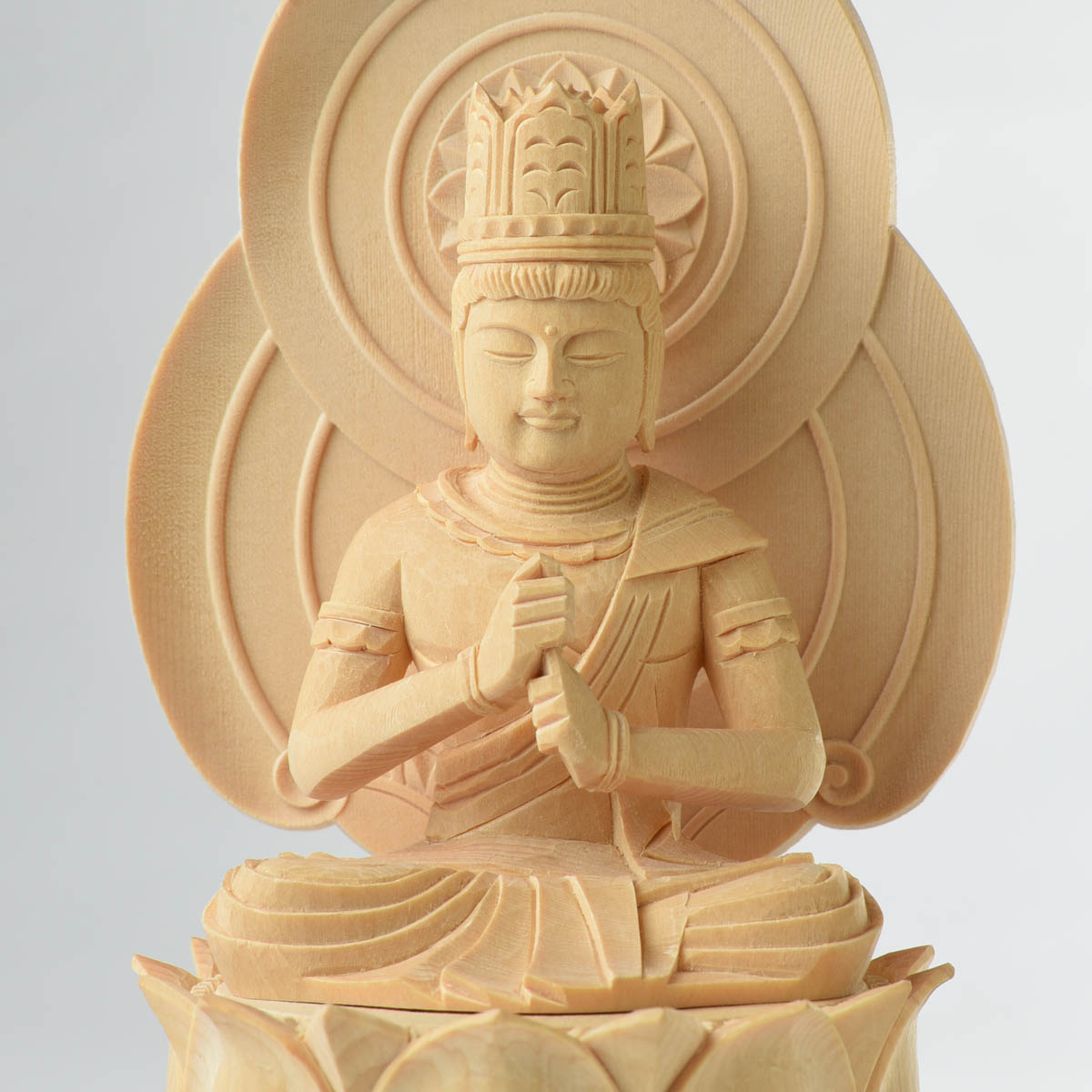 楽天市場】仏像 小型 モダン仏像 桧木 蓮華台座 座像 増台付 2.0号 2寸
