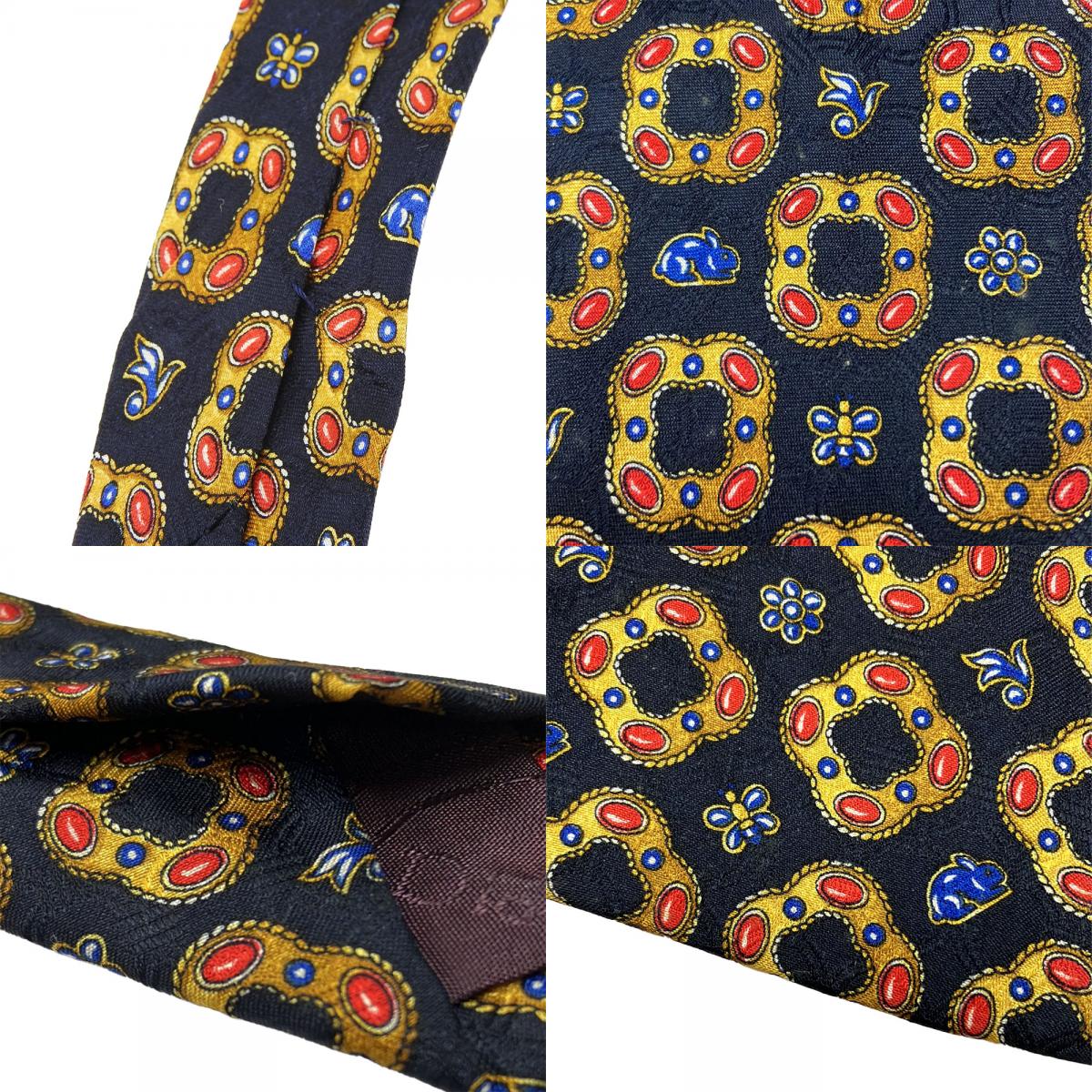 楽天市場】【中古】 クリスチャンディオール ネクタイ シルク ネイビー