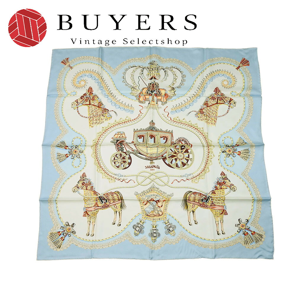 楽天市場】【中古】 エルメス スカーフ カレ90 シルク ライトブルー