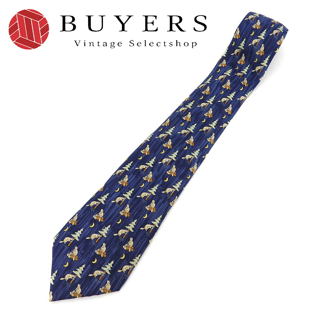 楽天市場】【中古】 エルメス ネクタイ シルク ネイビー ビーバー