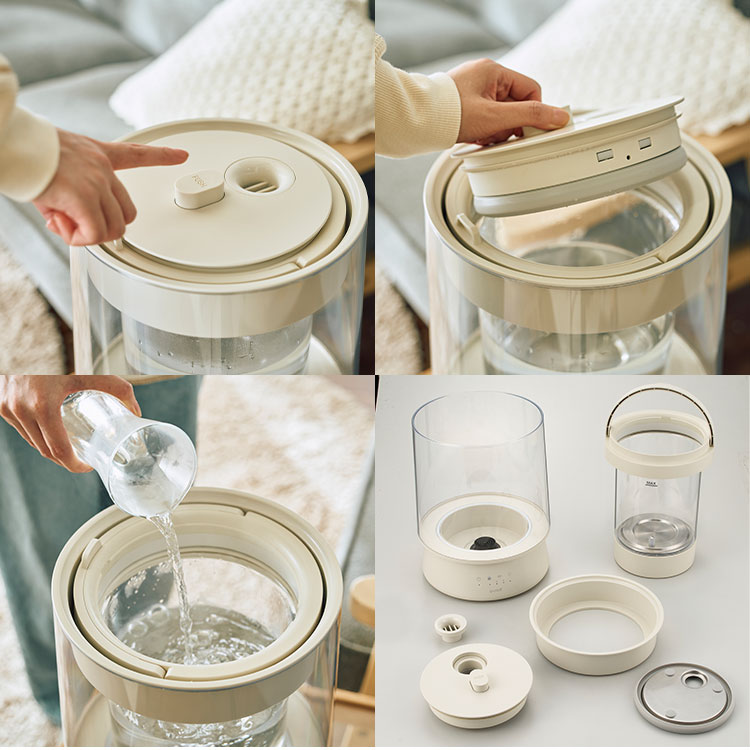 楽天市場】【500円OFFクーポン】QUADS ガラススチーム加湿器 GLASS