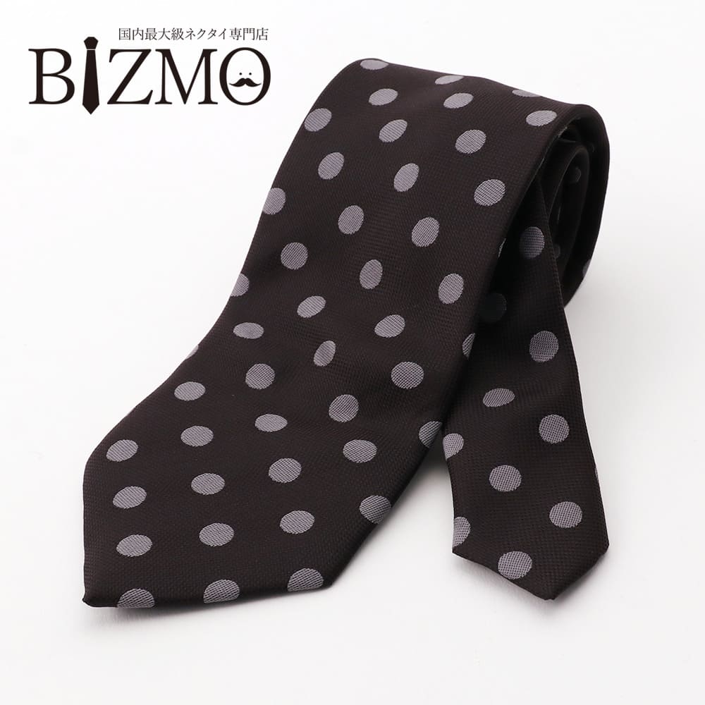 楽天市場】洗えるネクタイ ドット 水玉 ブラウン 茶 チョコ グレー 8cm