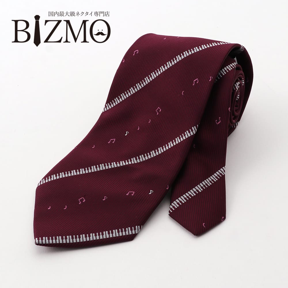 楽天市場】洗えるネクタイ 音楽 ピアノ レッド 赤 ワイン ストライプ