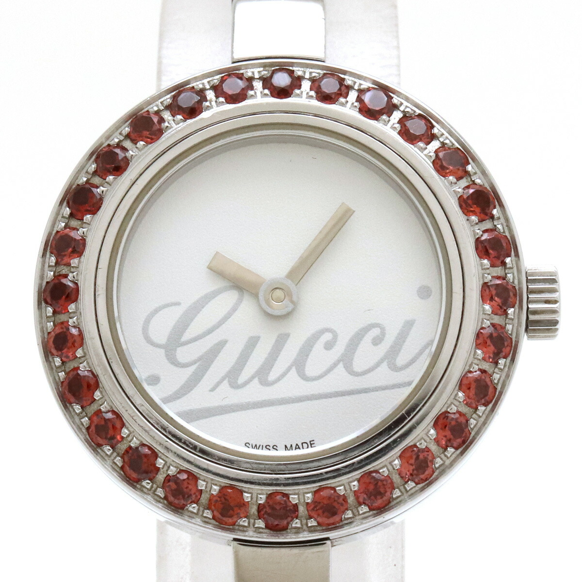 楽天市場】【ウォッチ】GUCCI グッチ ガーネットベゼル ホワイト文字盤