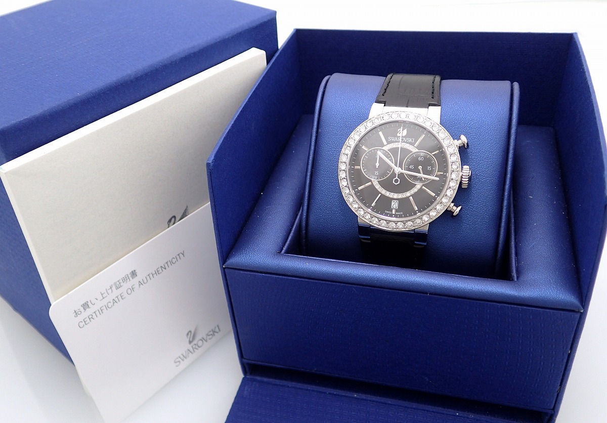 楽天市場】【ウォッチ】SWAROVSKI スワロフスキー クロノグラフ デイト