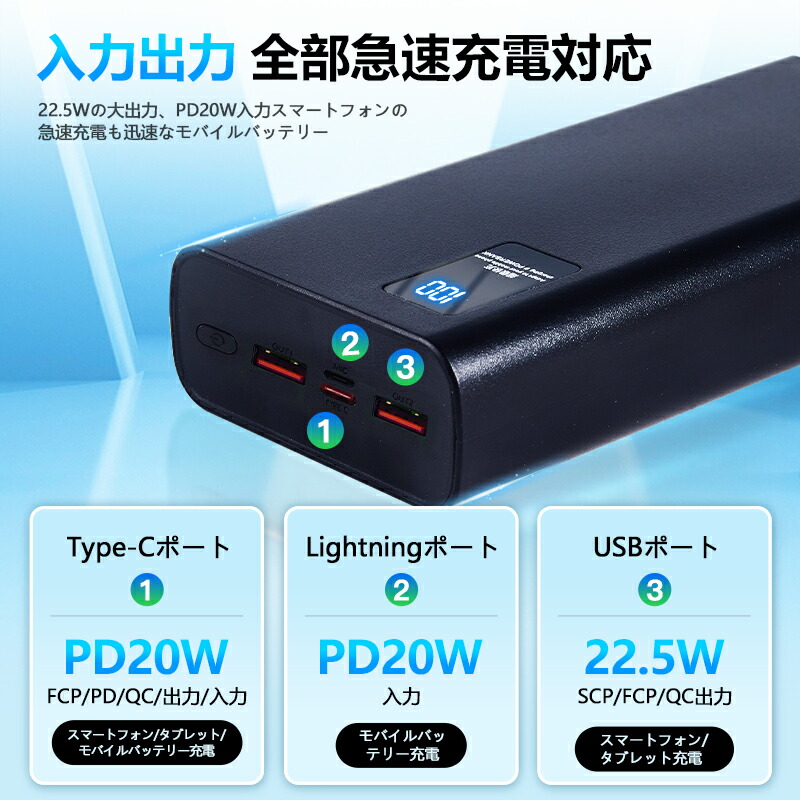 楽天市場】【クーポンで1,890円】22.5W超急速充電 モバイルバッテリー