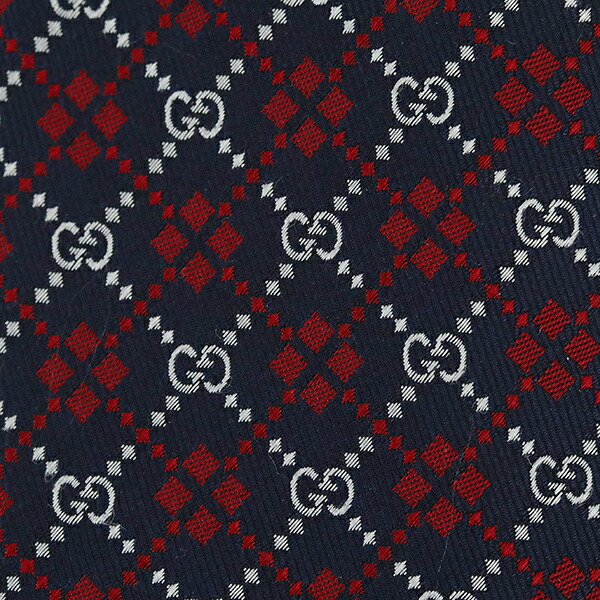楽天市場】グッチ ネクタイ GGダイヤモンド シルク ネイビー レッド