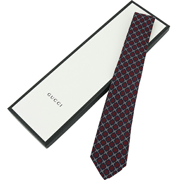楽天市場】グッチ ネクタイ GGダイヤモンド シルク ネイビー レッド