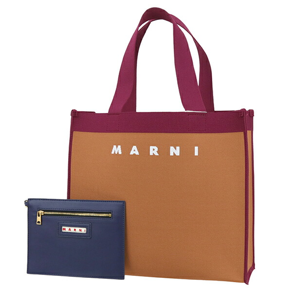 楽天市場】【30%OFF】 マルニ トートバッグ MARNI ロゴ ポーチ付き