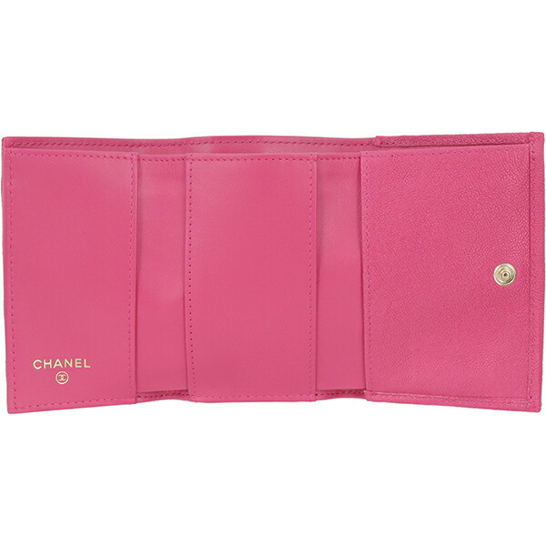 楽天市場】【10%OFF】 シャネル 三つ折り財布 スモール フラップ