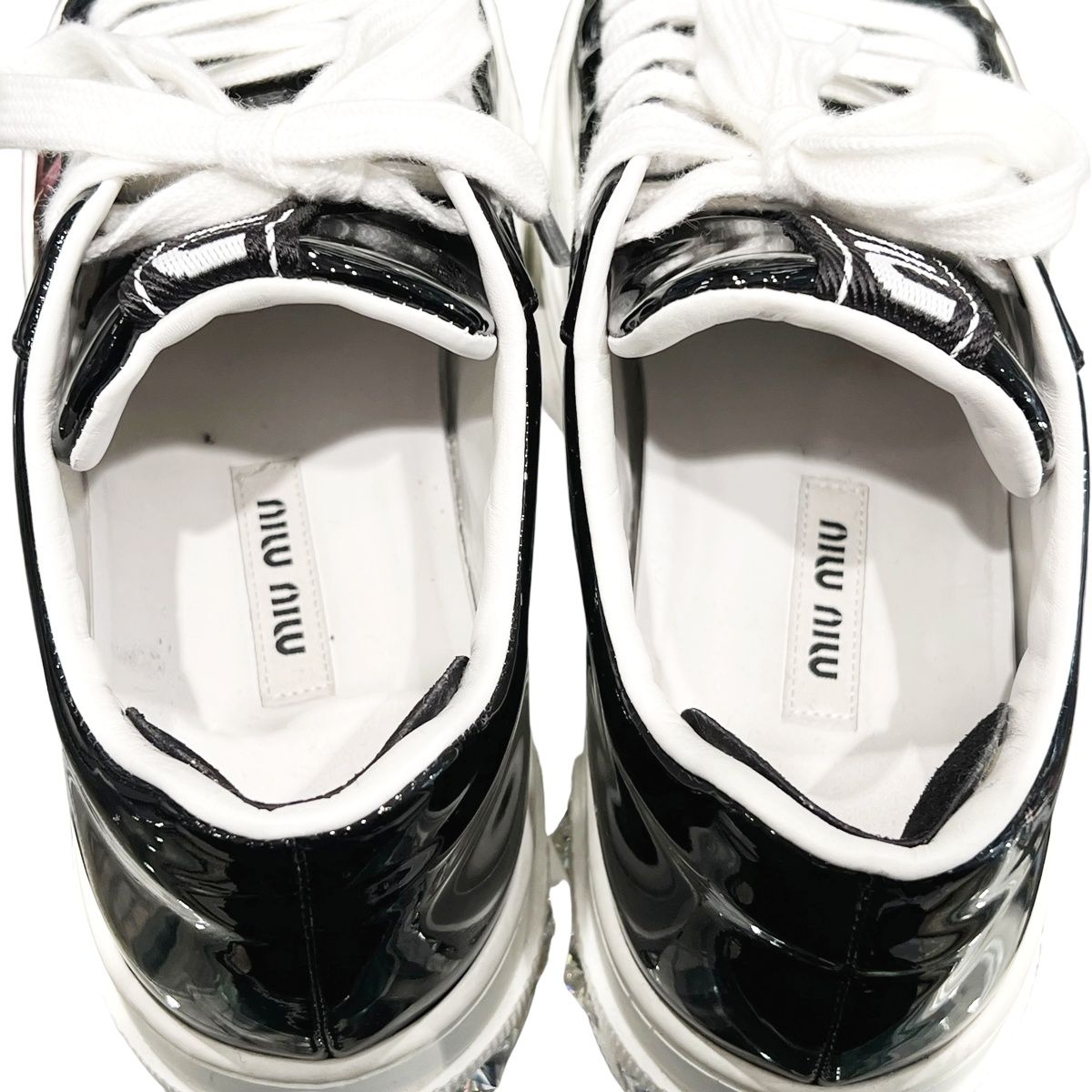 楽天市場】【中古】 MIU MIU ミュウミュウ パテント クリスタル厚底
