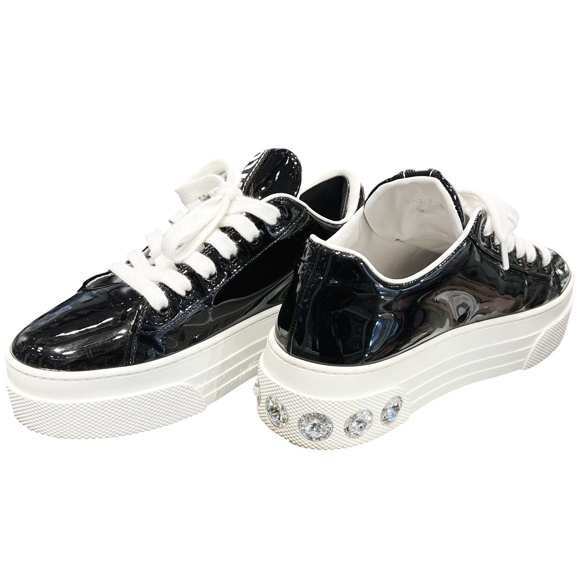 楽天市場】【中古】 MIU MIU ミュウミュウ パテント クリスタル厚底