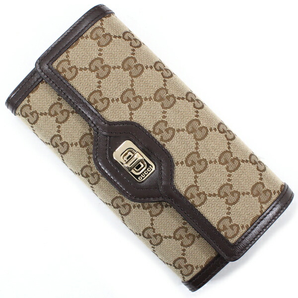 楽天市場】グッチ 長財布 二つ折り ルーチェGG キャンバス