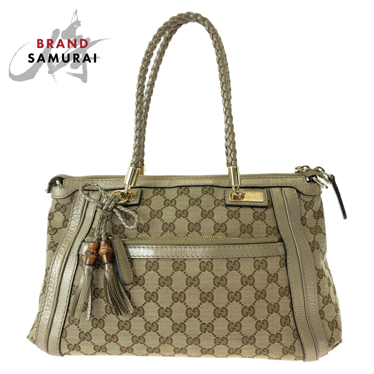 楽天市場】GUCCI グッチ ベラ バンブー リボン タッセル ブラウン