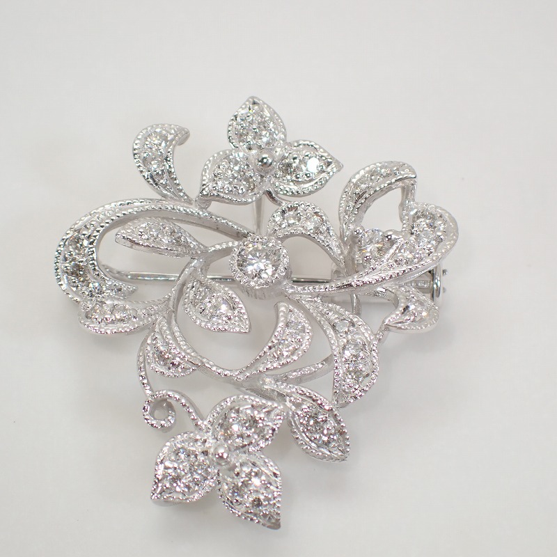 楽天市場】K18WGダイヤ0.38ctブローチペンダントトップ兼用【中古