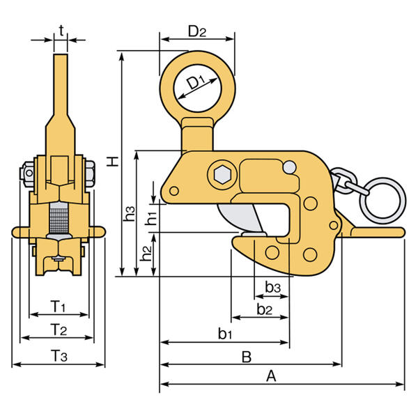 楽天市場】スーパーツール 横吊クランプ 容量 3t クランプ範囲 0~40
