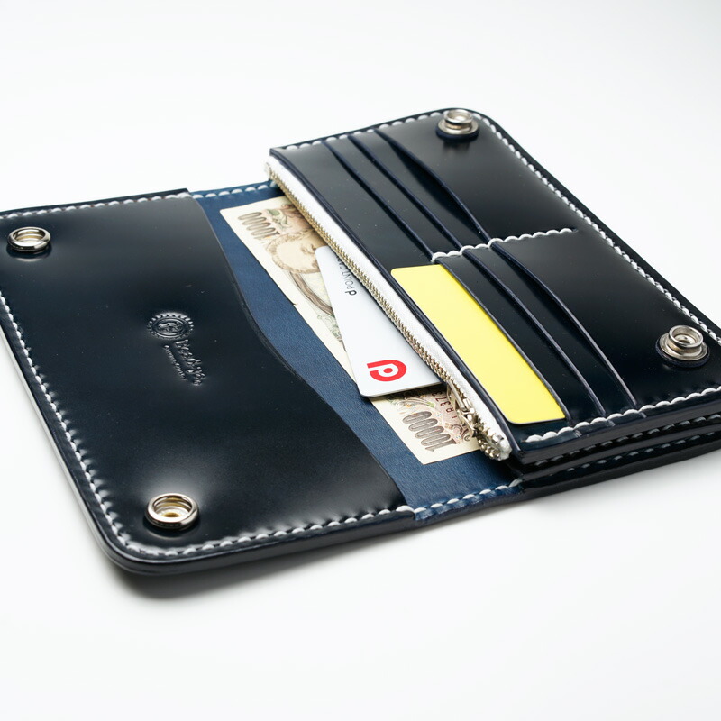 楽天市場】ロングトラッカーズウォレット コードバン本藍染め【財布/長