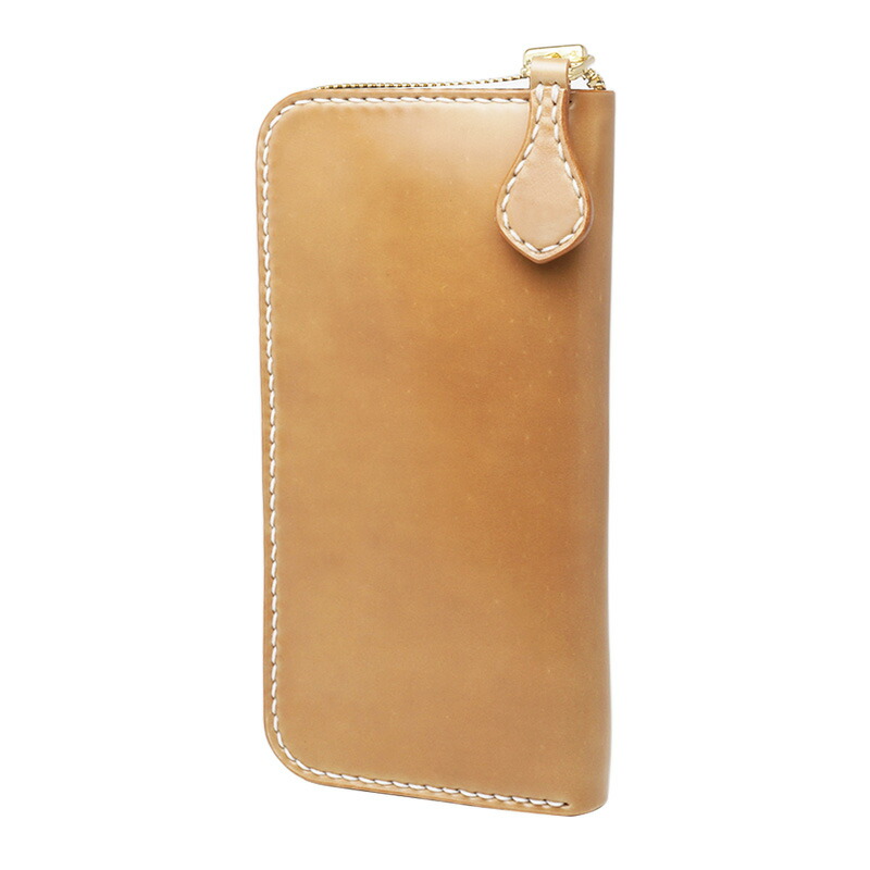 楽天市場】ラウンドジップウォレット コードバン きなりラウンド