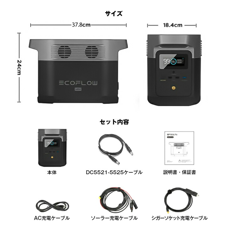 楽天市場】EcoFlow DELTA mini EcoFlow ポータブル電源 大容量 DELTA