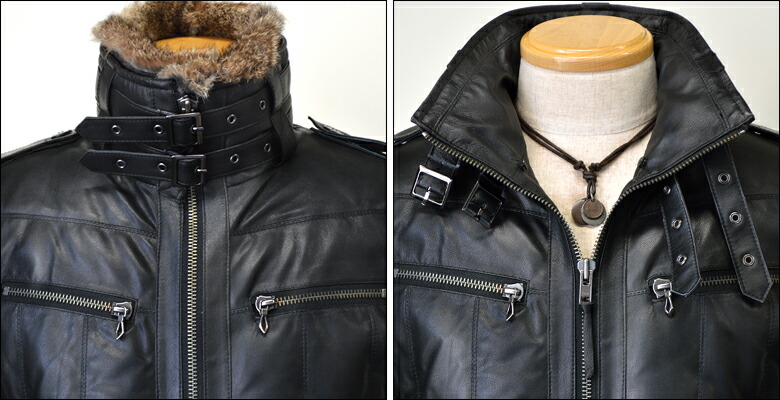 楽天市場】ライダースダウン ダウンコート レザージャケット ダウン