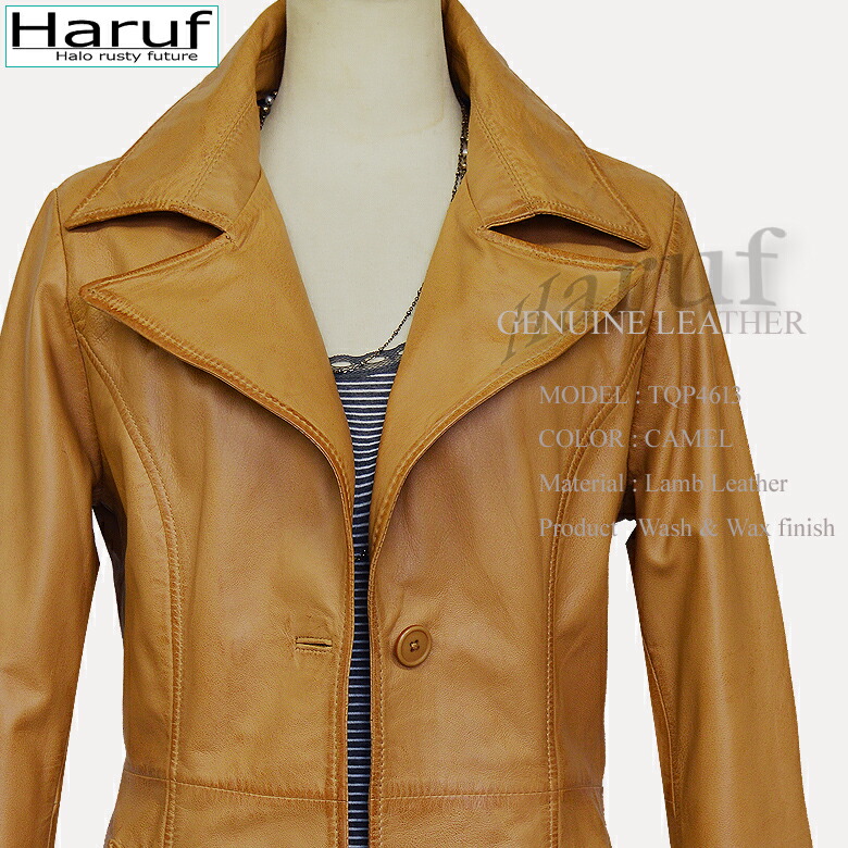 楽天市場】本革 ラムレザー チェスターコート レザーコート レディース