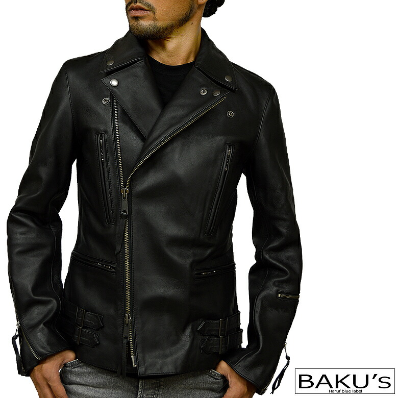 楽天市場】ダブルライダースジャケット レザージャケット 革ジャン