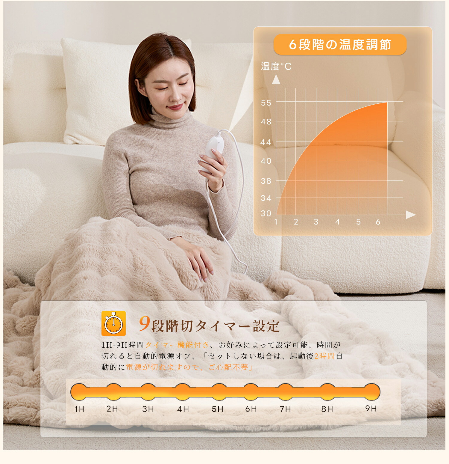 楽天市場】電気毛布 掛け敷き 兼用 日本製炭素繊維ヒーター ダブル