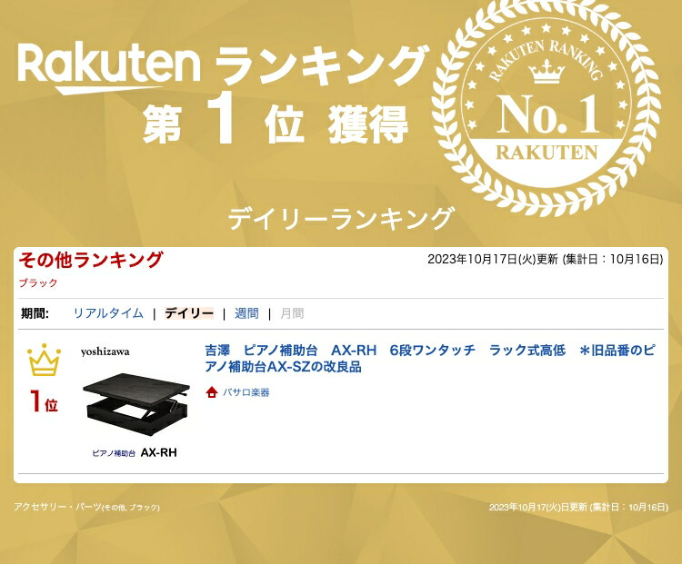楽天市場】吉澤 PEACOCK ピアノ補助台 AX-RH ラック式高低 6段