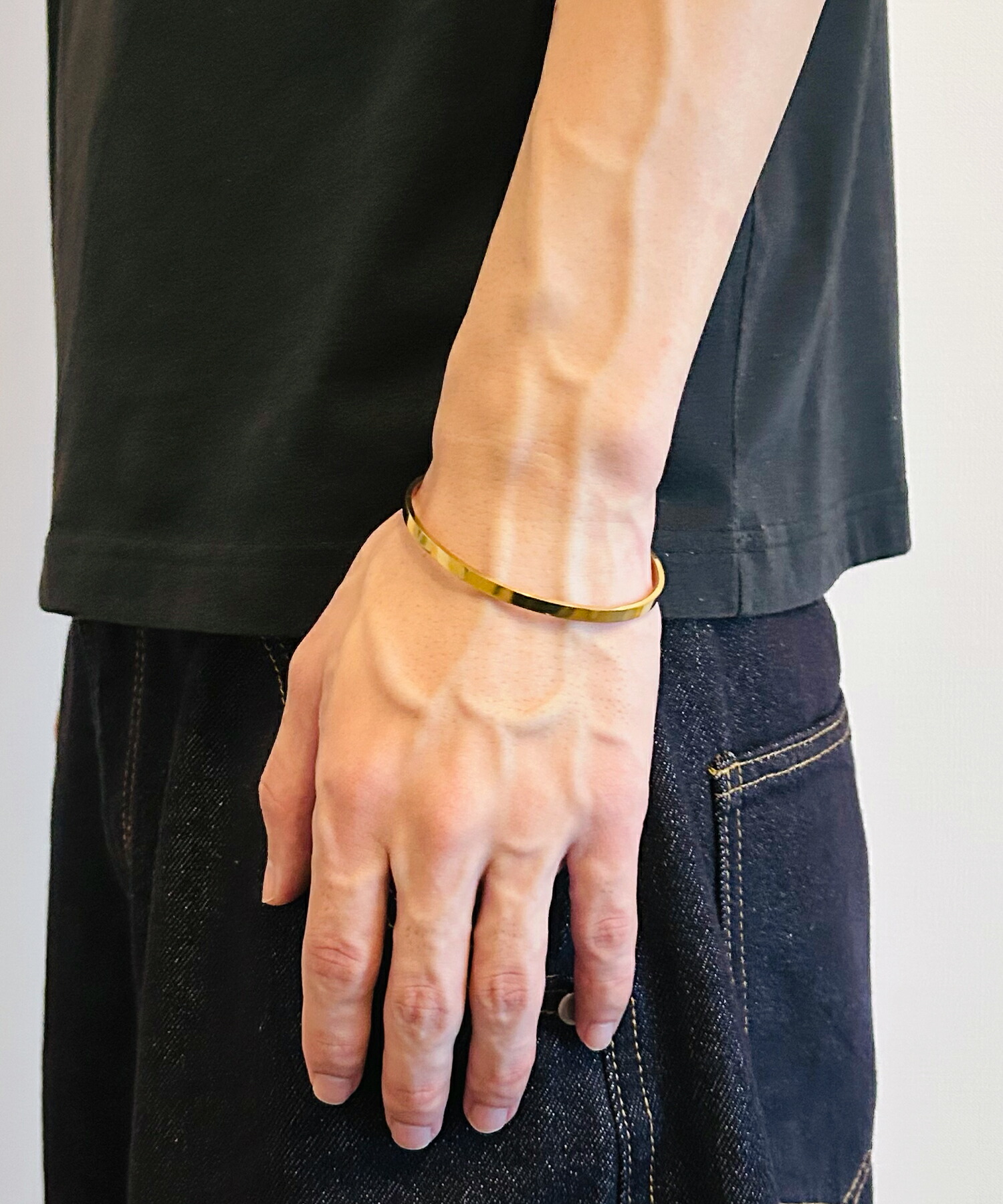 楽天市場】バングル シルバー ゴールド ブラック シンプル USED加工 腕