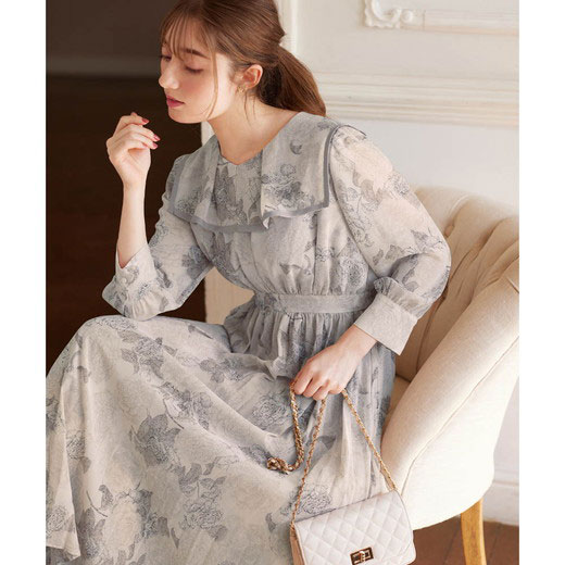 楽天市場】【期間限定：4690円→2990円！】ワンピース ビッグカラー花