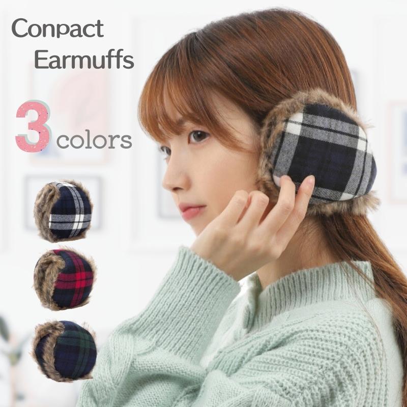 楽天市場】Aness(アネス) チェックが可愛い コンパクト イヤーマフラー