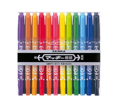 楽天市場】マッキー極細12色セット MCF-12C 細-極細（細1.0〜1.3mm