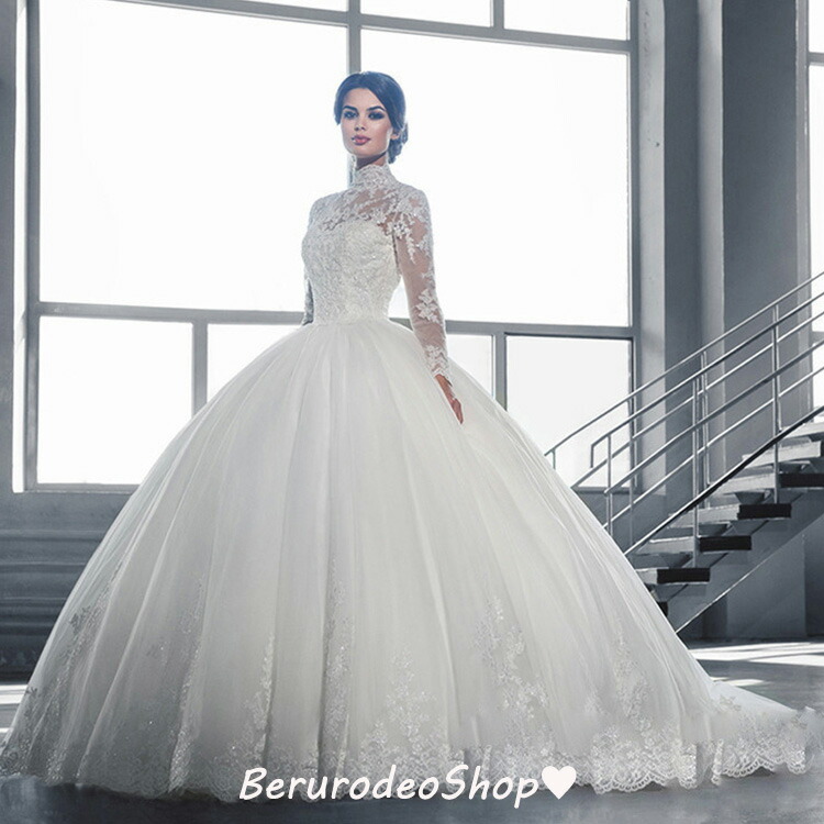 mei/ウェディングドレス トレーン＆ベール＆インナースカート付き