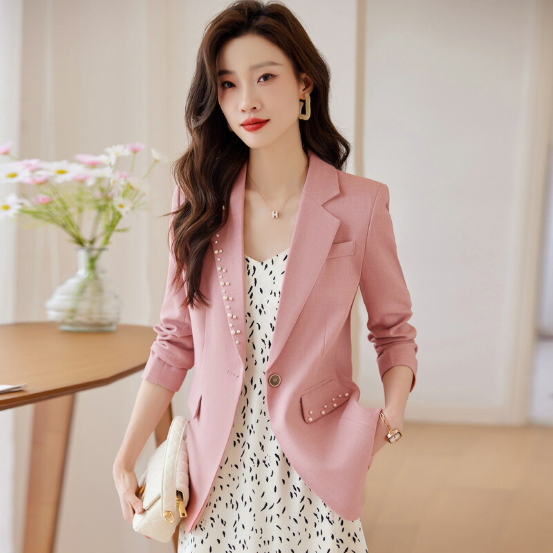 楽天市場】送料無料 全4色 テーラードジャケット レディース ピンク