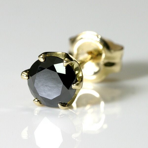 楽天市場】ブラックダイヤ 0.4ct メンズピアス K18片耳ピアス 【送料