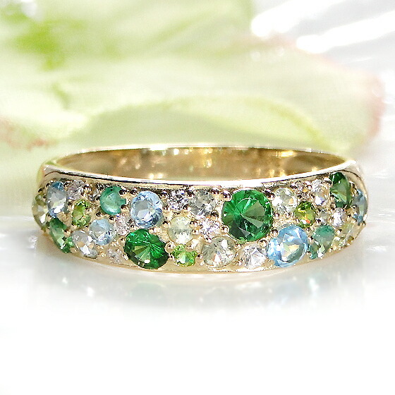 楽天市場】K18YG/PG ダイヤモンド カラーストーン リング【0.05ct