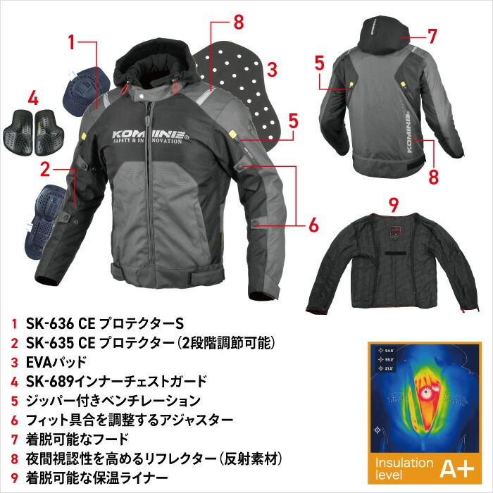 楽天市場】コミネ ジャケット JK-5961 プロテクトウインタージャケット
