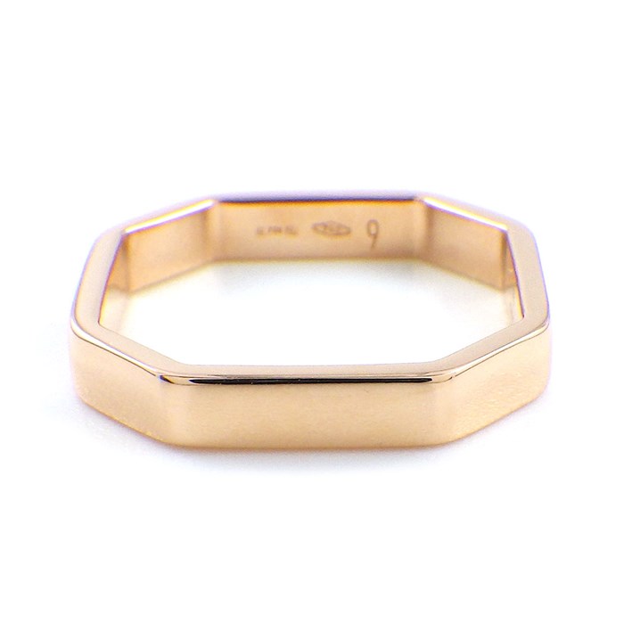 楽天市場】グッチ GUCCI リング オクタゴナル スクエア ロゴ K18PG 9号